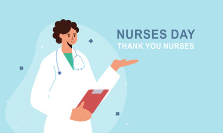 Flat international nurses day illustration vectorのイラスト素材