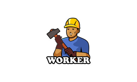 Service worker logo vector illustrationのイラスト素材