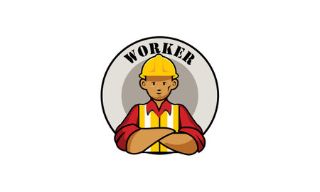 Service worker logo vector illustrationのイラスト素材