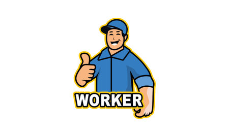 Service worker logo vector illustrationのイラスト素材
