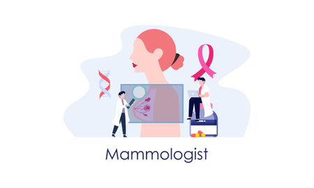 Mammologist concept consultation with doctor about breast disease idea of healthcare and medicalのイラスト素材