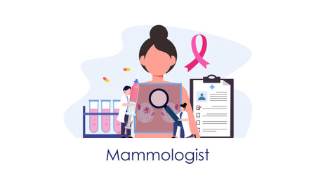 Mammologist concept consultation with doctor about breast disease idea of healthcare and medicalのイラスト素材