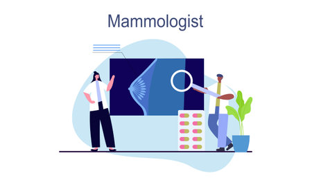 Mammologist concept consultation with doctor about breast disease idea of healthcare and medicalのイラスト素材