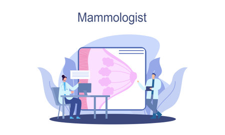 Mammologist concept consultation with doctor about breast disease idea of healthcare and medicalのイラスト素材