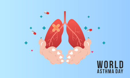 World asthma day illustration vectorのイラスト素材