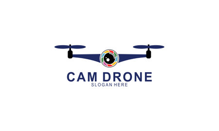 Drone logo template illustration vectorのイラスト素材