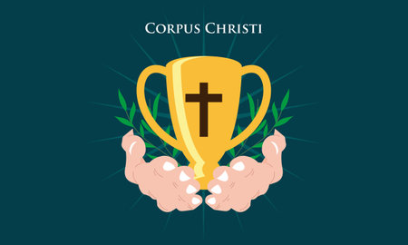 Corpus christi catholic religious holiday vectorのイラスト素材