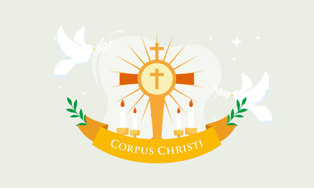 Corpus christi catholic religious holiday vectorのイラスト素材