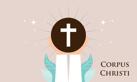 Corpus christi catholic religious holiday vectorのイラスト素材