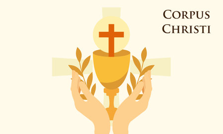 Corpus christi catholic religious holiday vectorのイラスト素材