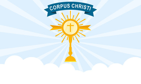 Corpus christi catholic religious holiday vectorのイラスト素材