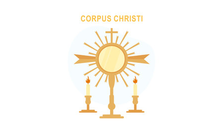 Corpus christi catholic religious holiday vectorのイラスト素材