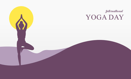 International day of yoga illustration. Yoga body postureのイラスト素材