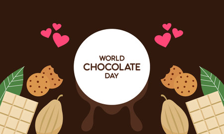Happy world chocolate day illustration with chocolate logoのイラスト素材
