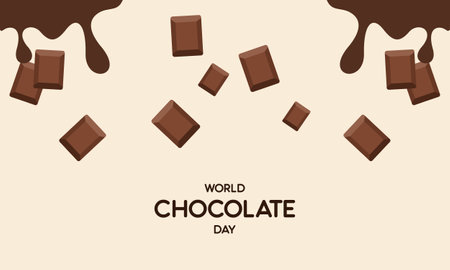 Happy world chocolate day illustration with chocolate logoのイラスト素材