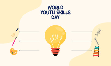 World youth skills day concept illustrationのイラスト素材