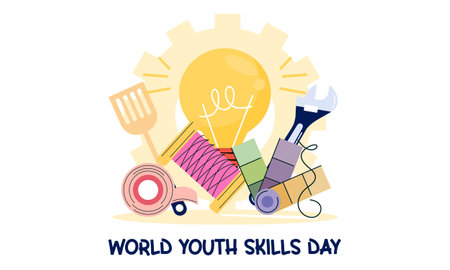 World youth skills day concept illustrationのイラスト素材