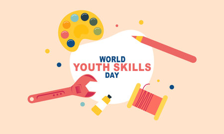 World youth skills day concept illustrationのイラスト素材