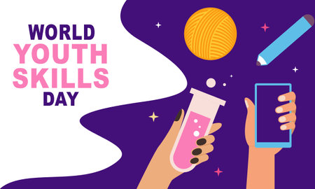 World youth skills day concept illustrationのイラスト素材