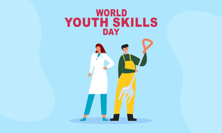 World youth skills day concept illustrationのイラスト素材