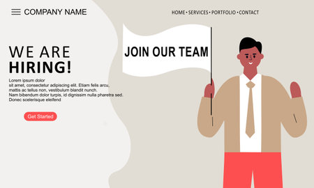 We are hiring landing pageのイラスト素材
