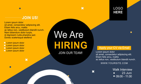 Recruitment advertising template. Digital announcement job vacancies layout. Recruitment Poster, Jobのイラスト素材