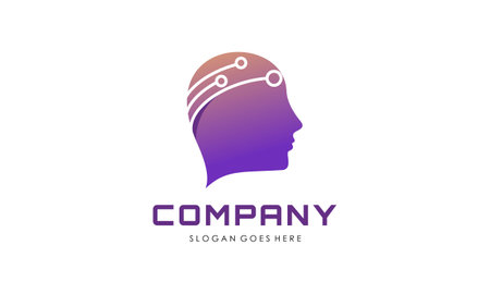 Virtual vision logo, Artificial intelligence logoのイラスト素材