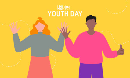 International youth day illustration vectorのイラスト素材