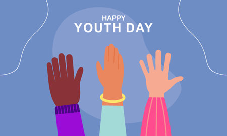 International youth day illustration vectorのイラスト素材