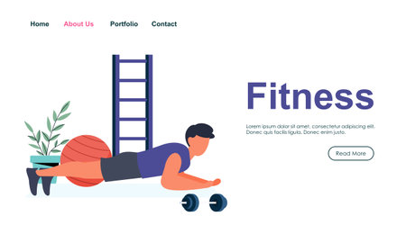 People athletes doing exercises & training at gym.  Sport, wellness, workout, run, fitness. Flat vecのイラスト素材