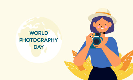 World photography day illustration vectorのイラスト素材