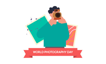 World photography day illustration vectorのイラスト素材