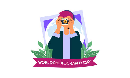 World photography day illustration vectorのイラスト素材
