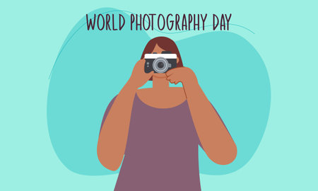 World photography day illustration vectorのイラスト素材
