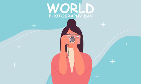World photography day illustration vector