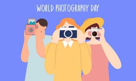 World photography day illustration vector