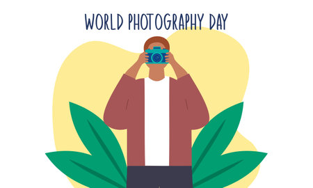 World photography day illustration vector