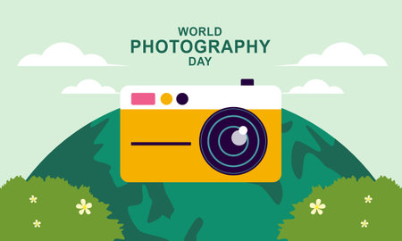 World photography day background vector