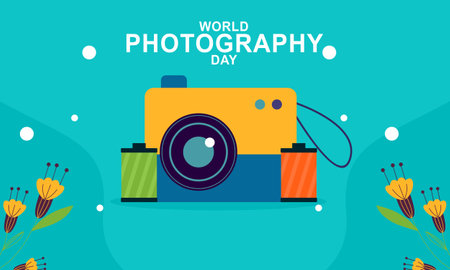 World photography day background vector