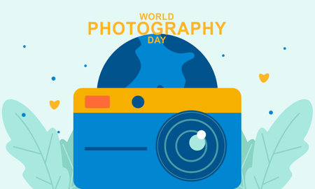 World photography day background vectorのイラスト素材