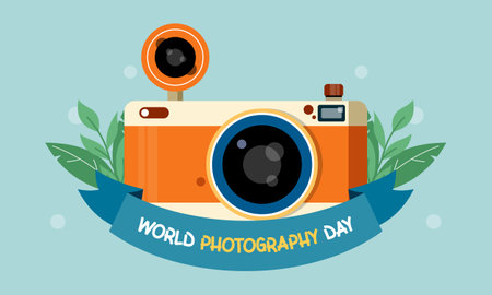 World photography day background vectorのイラスト素材