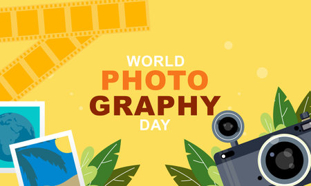 World photography day background vectorのイラスト素材