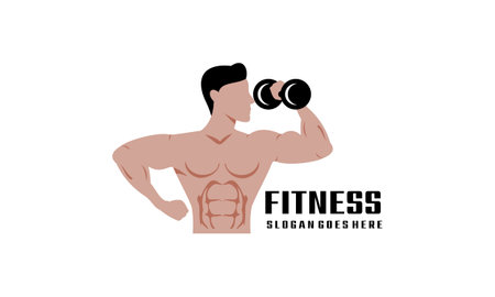 Fitness logo design template design for gymのイラスト素材