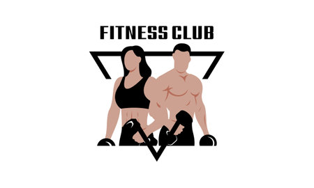 Fitness logo design template design for gymのイラスト素材
