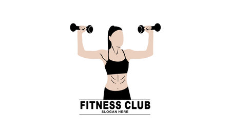 Fitness logo design template design for gymのイラスト素材