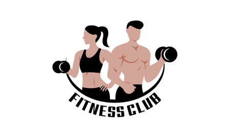 Fitness logo design template design for gymのイラスト素材