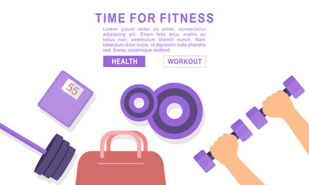 Fitness equipment logo flat conceptのイラスト素材