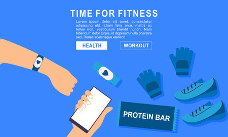 Fitness equipment logo flat conceptのイラスト素材