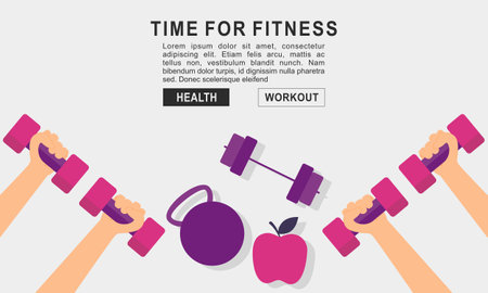 Fitness equipment logo flat conceptのイラスト素材
