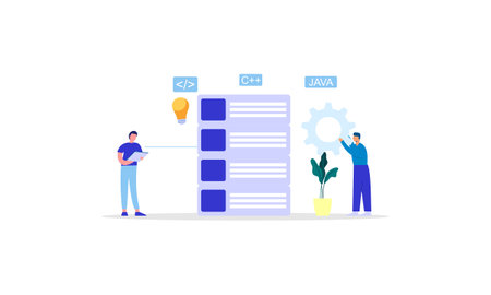 Development concept software development process website interface design improvement programming pr